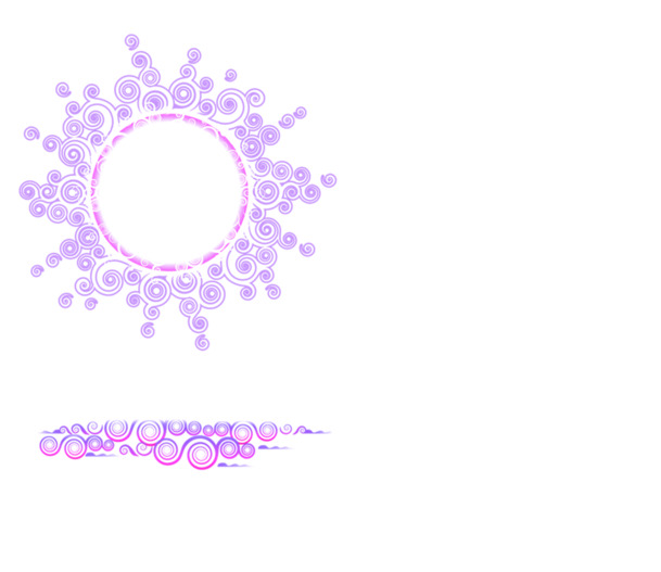 紫色圆形花纹七夕PNG素材，高清透明图片，节日元素设计必备
