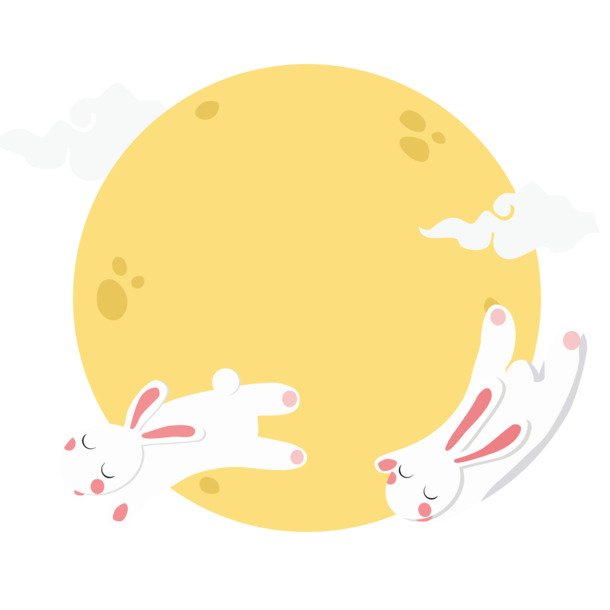 月亮兔透明PNG，高清漂浮元素，创意图片素材下载