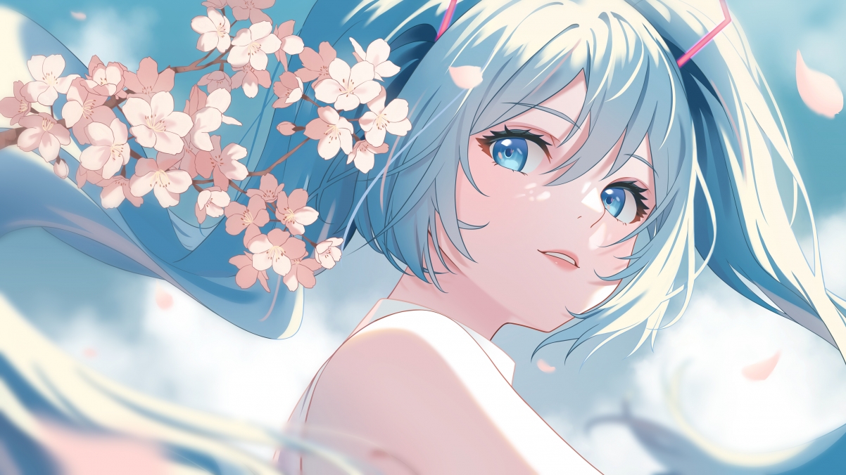 初音樱花盛景，精选4K动漫壁纸，高清3840x2160大图下载