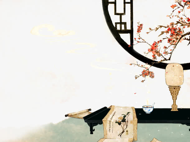 唯美古风水彩插画，高清PNG透明元素，中国风设计素材下载