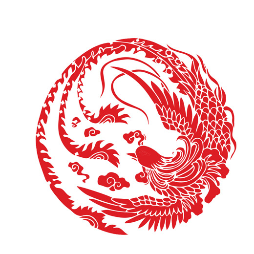 凤凰剪纸PNG素材，高清透明动物装饰图片，设计元素免费下载