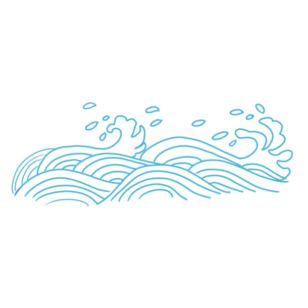 中国风线条浪花波浪PNG透明免扣设计素材高清下载