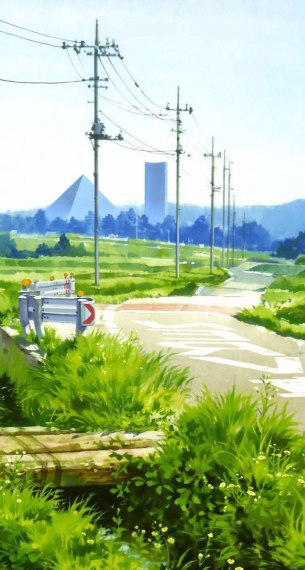 手绘唯美田园风景PNG透明背景，H5设计素材，高清下载