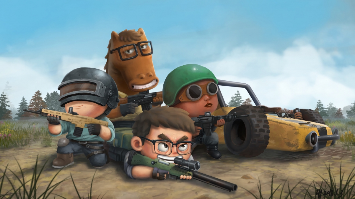 绝地求生PUBG，Q版萌趣4K超清壁纸，3840x2160分辨率，一键下载！