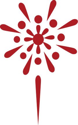 扁平烟花PNG透明图，元旦春节元宵节日素材免费下载