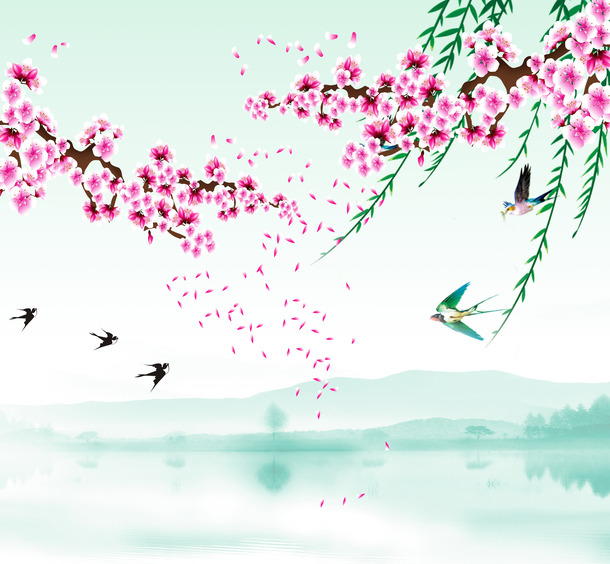 梅花主题封面素材，高清PNG透明背景，优雅底纹，设计必备！