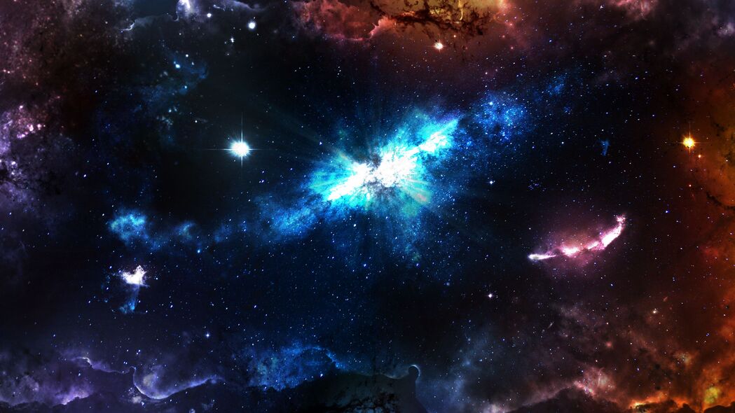 4K高清壁纸，彩色星云星系恒星太空，绝美背景图片免费下载