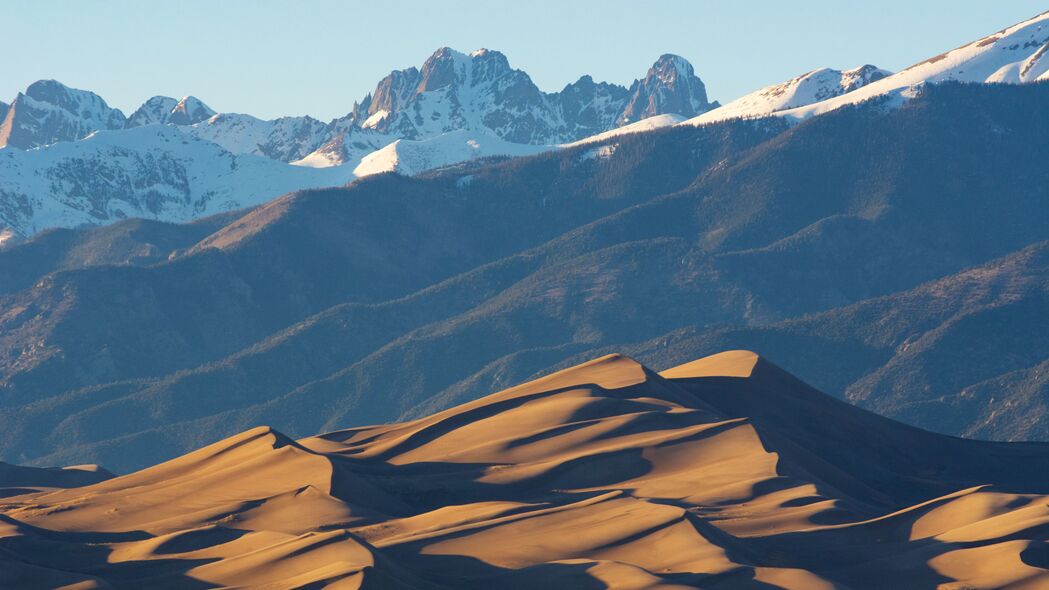 4K超高清风景壁纸，沙子、山脉、丘陵、雪地，3840x2160精美画质，一键下载