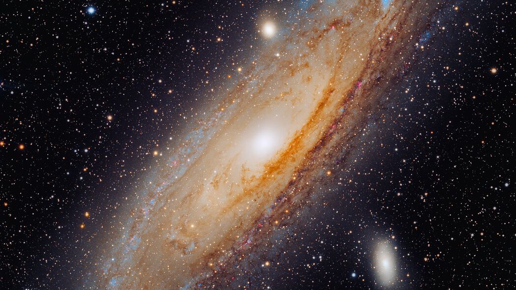 高清4K壁纸，螺旋星系星云，璀璨恒星点亮太空，3840x2160分辨率精美背景图片免费下载