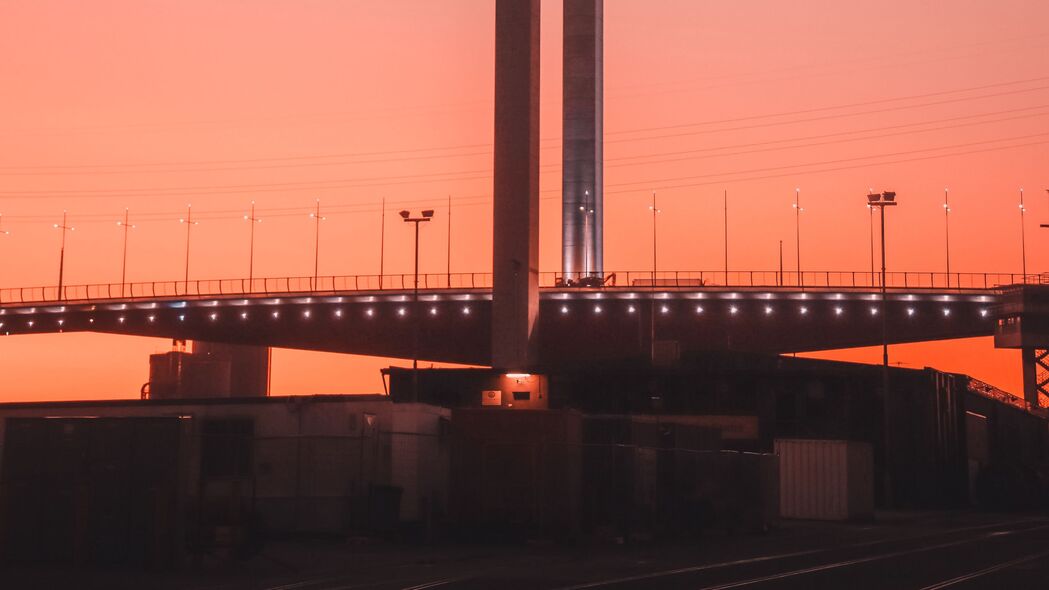 道路桥梁建筑黄昏美景，4K超清壁纸，3840x2160高清下载