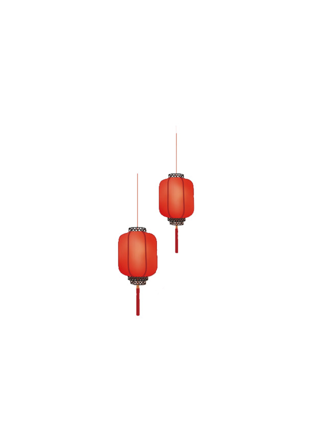 灯笼红色高清PNG透明图片，元旦春节元宵节日元素下载