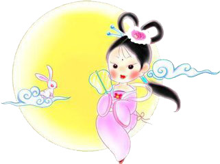 卡通嫦娥PNG透明图片，高清中秋节节日元素，设计素材免费下载