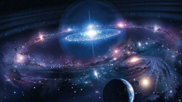 神秘宇宙紫色星空PNG透明背景，抽象梦幻设计素材下载