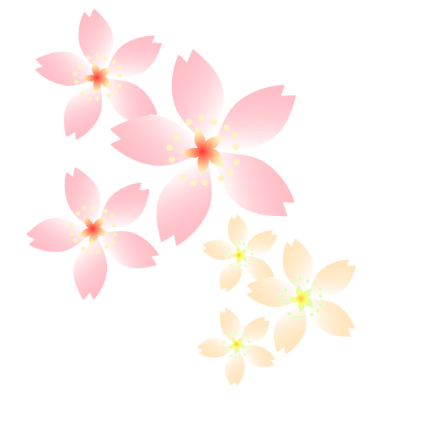 粉色黄色桃花PNG透明图，高清动植物元素设计素材下载