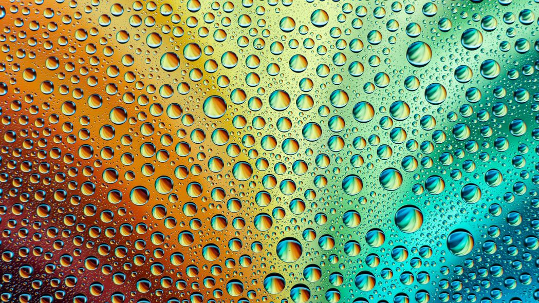 滴水彩虹渐变模糊效果，4K超高清壁纸，3840x2160分辨率，精美背景图片下载
