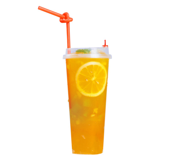柠檬柚子菠萝水果茶PNG透明图，高清装饰元素，设计素材下载
