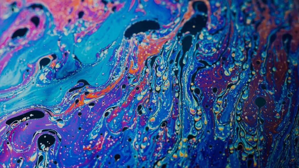 【绝美】流体艺术壁纸，多色斑点油画风格，高清4K分辨率，3840x2160背景图片，一键下载！