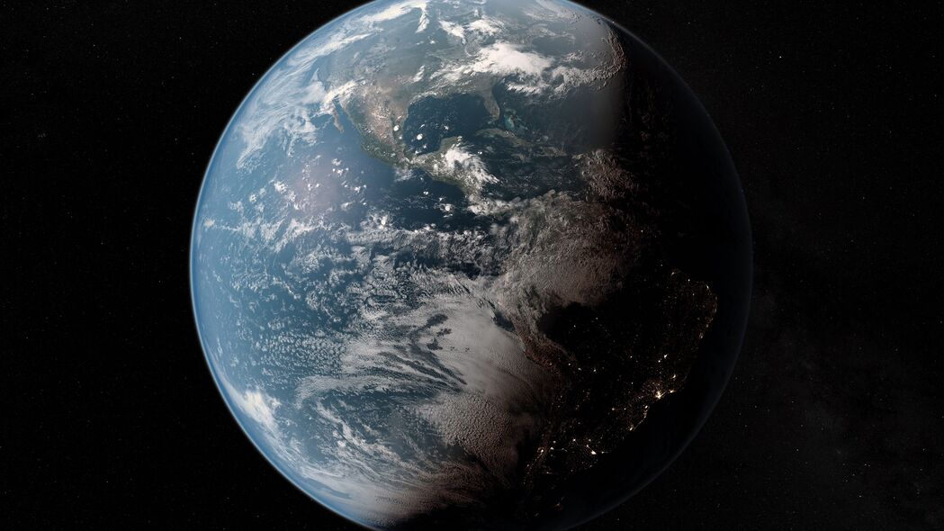 【绝美视界】探索地球阴影奥秘，4K太空行星壁纸震撼上线！3840x2160高清背景图片，星星点点，尽享宇宙之美！