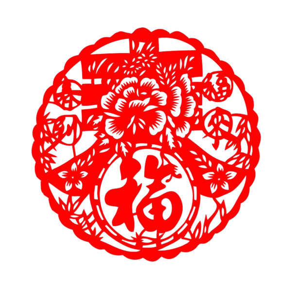 鼠年迎新春，年味浓郁的剪纸窗花、梅花PNG透明图片，元旦春节元宵节日设计素材下载