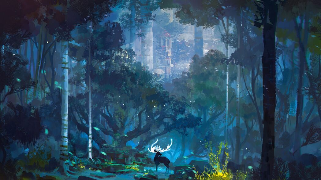 鹿角幻想城堡艺术风光，绝美4K壁纸，3840x2160超清画质，免费下载