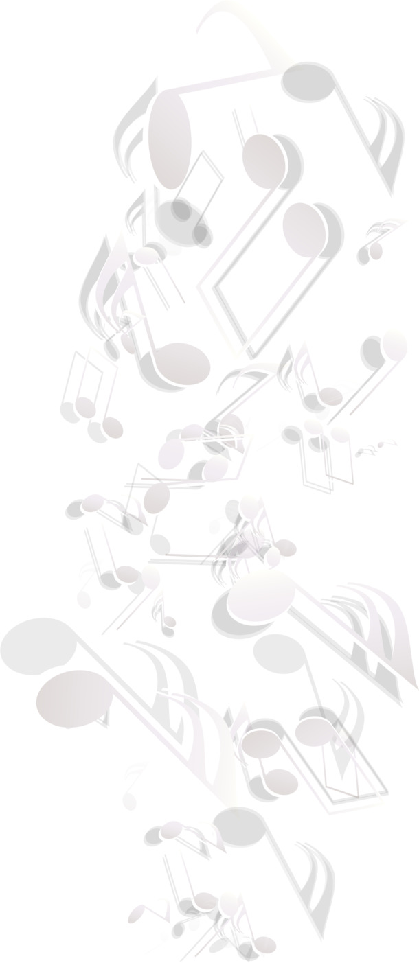 白色音符漂浮PNG透明背景素材，高清底纹设计元素，免费下载