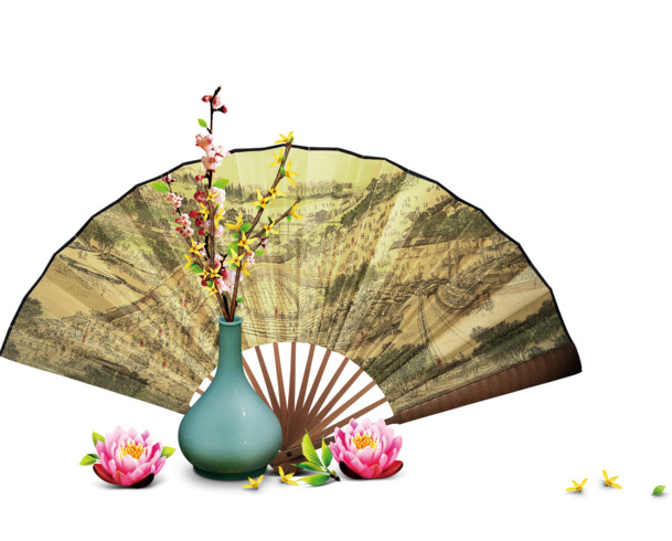 中国风海报PNG素材，高清透明植物装饰元素，一键下载