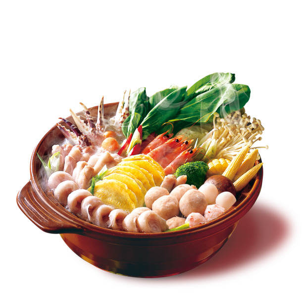 鱼丸红汤火锅蔬菜PNG透明图，高清装饰元素，设计素材下载
