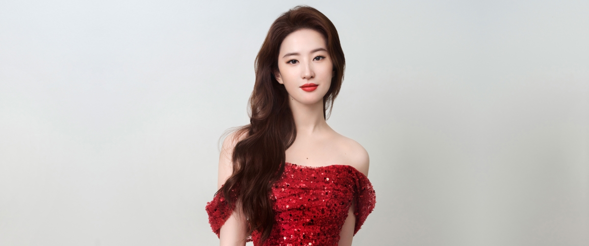 刘亦菲红裙倩影，3440x1440带鱼屏壁纸，高清美女图片一键下载