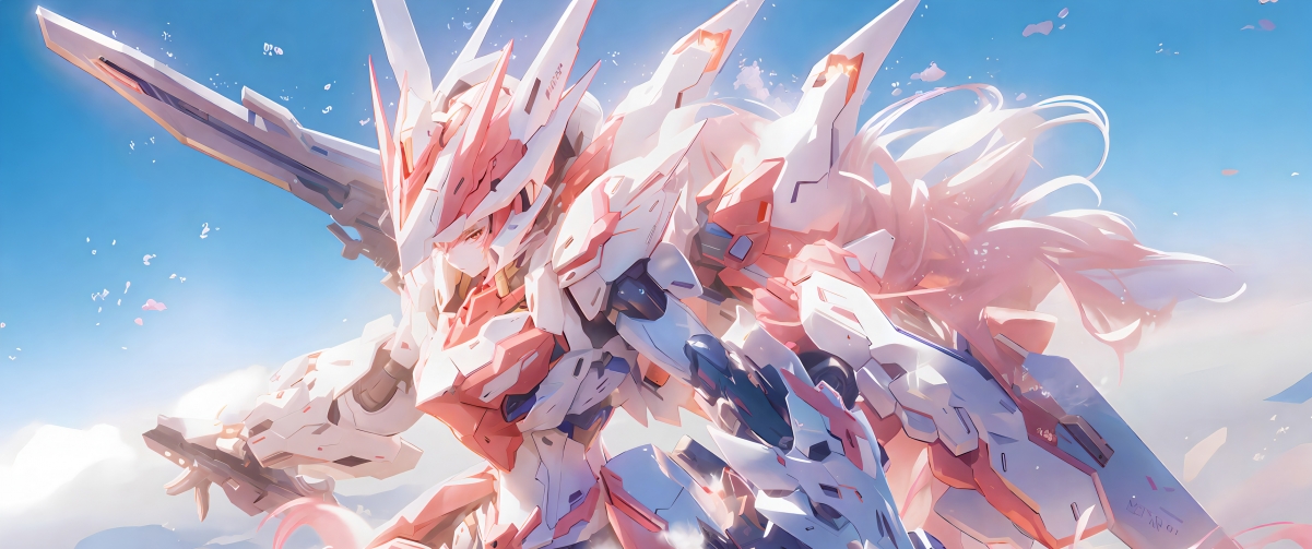 机甲娘4K带鱼屏动漫壁纸下载，高清3440x1440分辨率