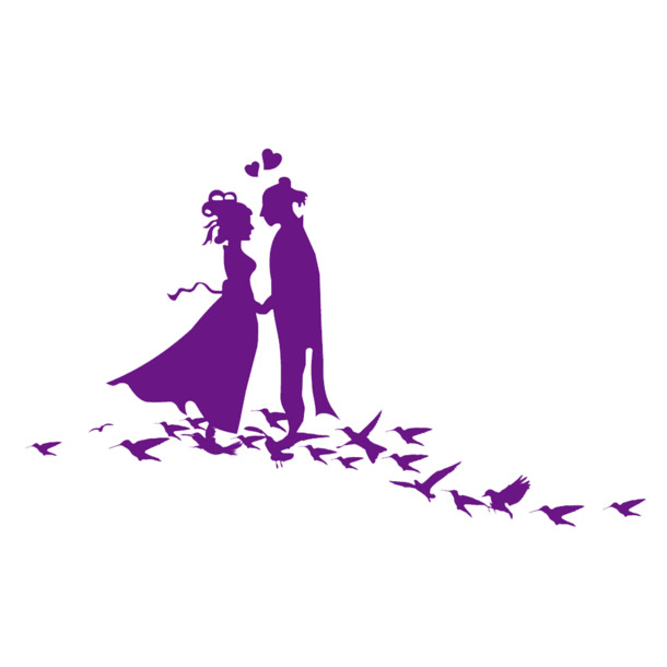 牛郎织女高清PNG透明图，情人节节日元素，AI设计素材下载