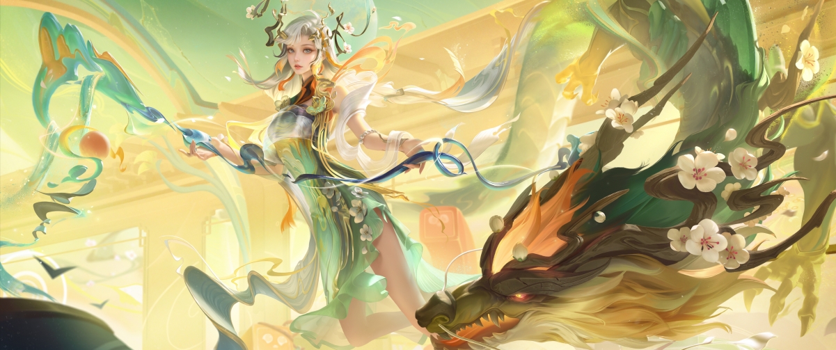 王者荣耀龙年大乔忆丹青，3440x1440高清壁纸，4K游戏图片下载