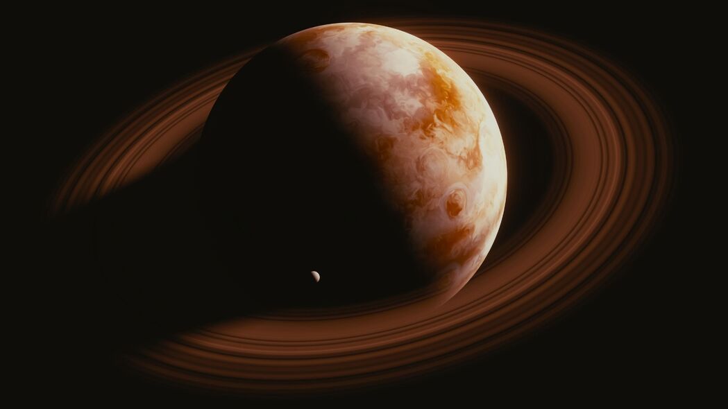 4K土星行星太空戒指壁纸，超清3840x2160背景图片，免费下载