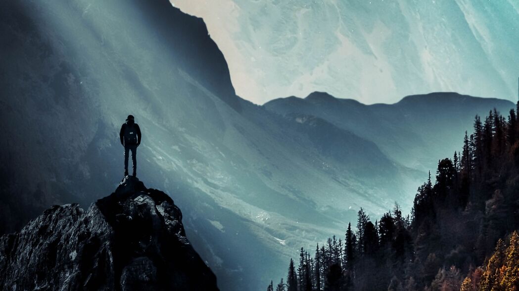 独行山脉，男人幻境之旅，惊艳4K高清壁纸3840x2160，免费下载