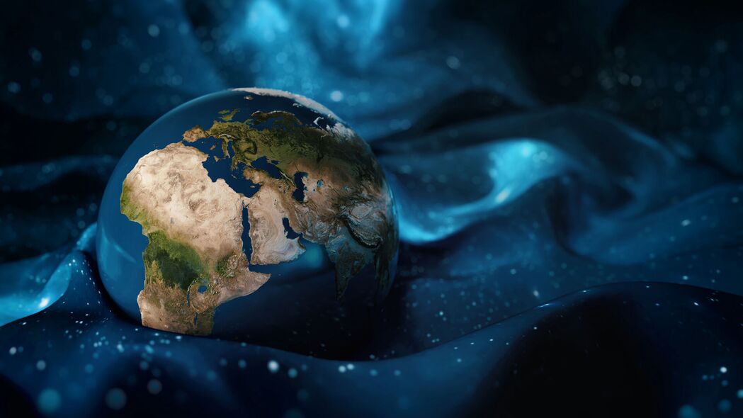 行星地球大陆艺术，4K高清壁纸，3840x2160分辨率，绝美背景图片一键下载