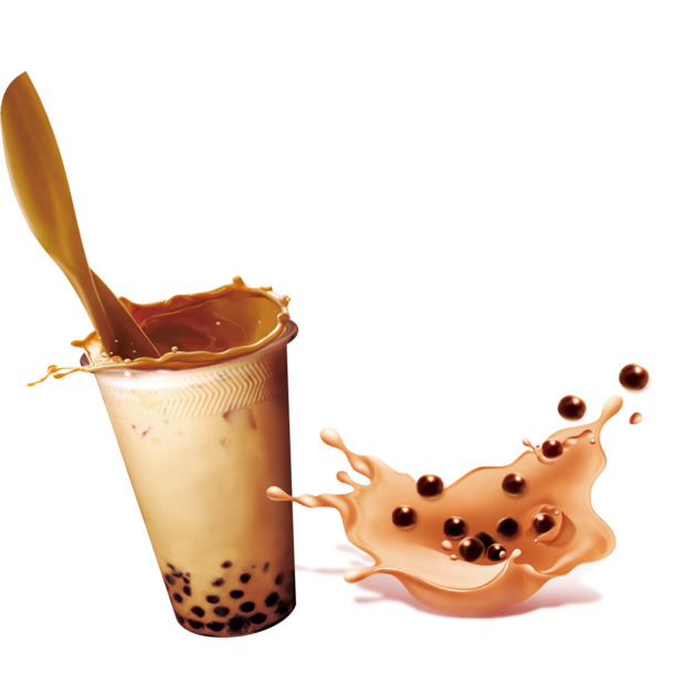 珍珠奶茶原图，高清PNG透明装饰元素，生活用品设计必备素材！