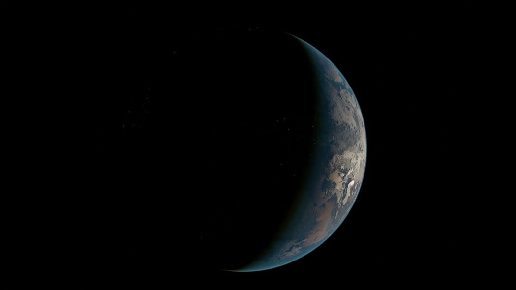 4K深色行星阴影空间壁纸，高清3840x2160背景图片，一键下载