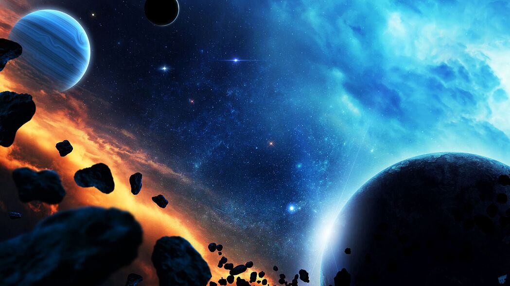 3840x2160高清4K壁纸，行星陨石太空背景，绝美石头画面任你下载