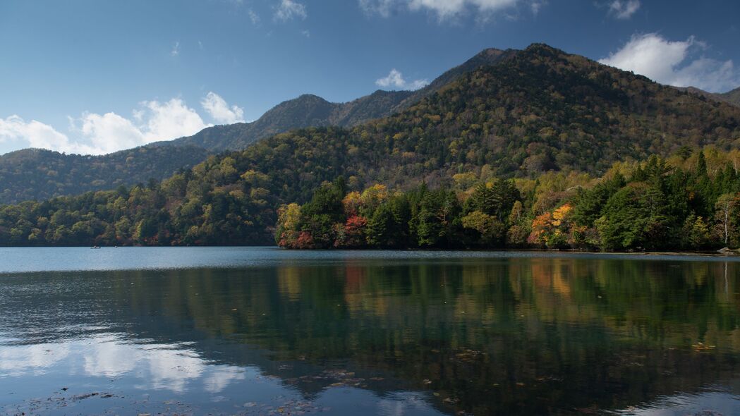 山丘森林美景，高清4K反射壁纸，3840x2160分辨率，下载尽享自然之美！