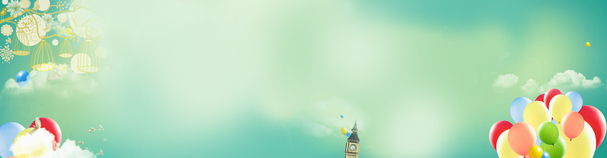 清爽气球PNG背景素材，高清透明图片，创意Banner海报设计元素下载