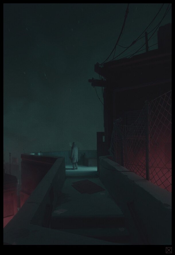 老爷爷屋顶建筑大屏，高清PNG透明背景，卡通手绘设计素材下载