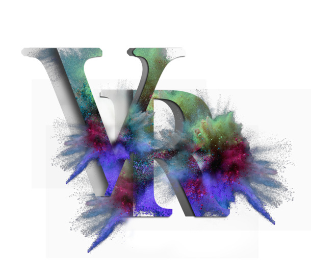 VR渲染艺术字，高清PNG透明图片，墨迹笔触装饰元素，设计素材下载