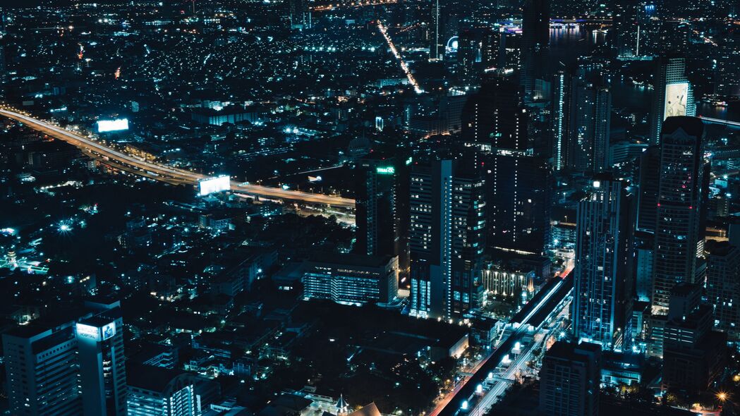 城市夜景鸟瞰，璀璨灯光4K壁纸，超清3840x2160分辨率，一键下载！