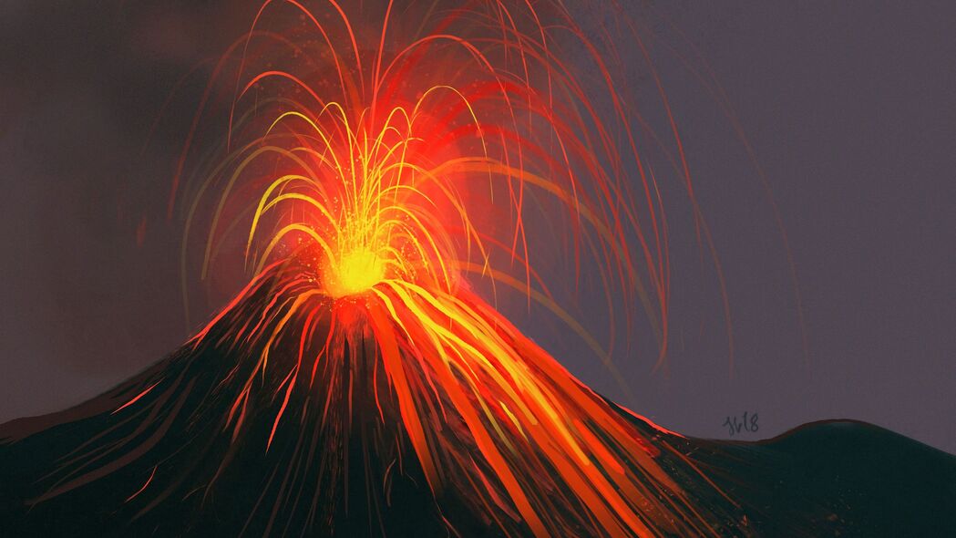 火山喷发艺术，绝美4K壁纸，3840x2160超高清下载