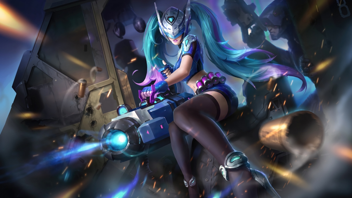 双马尾辫美女高清壁纸，5K游戏图片，4K超清画质，5120x2880分辨率，一键下载