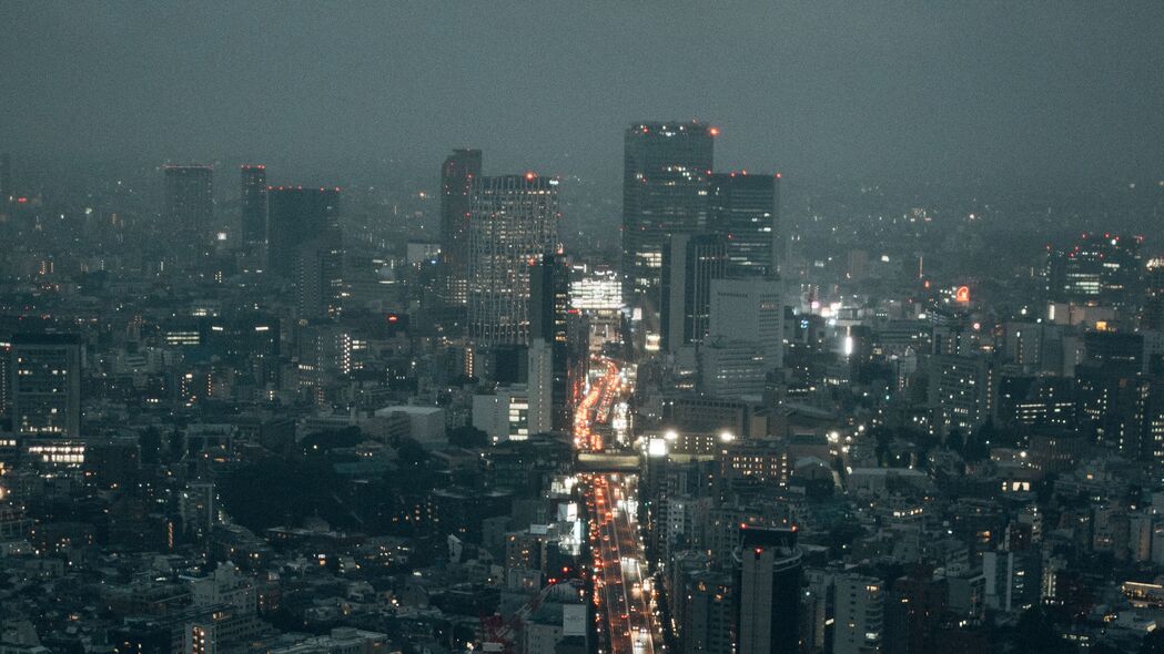 夜城之路，璀璨灯光建筑4K壁纸，高清3840x2160风景图片下载