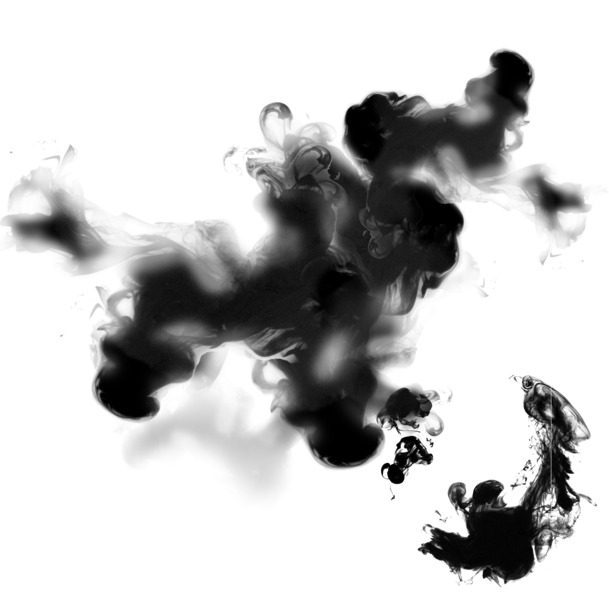 水墨晕染透明PNG图片，中国风装饰PSD素材免费下载