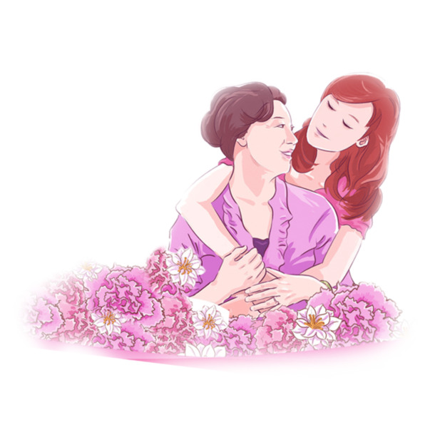 母亲节紫色装饰PNG透明图片，节日元素及设计素材高清下载