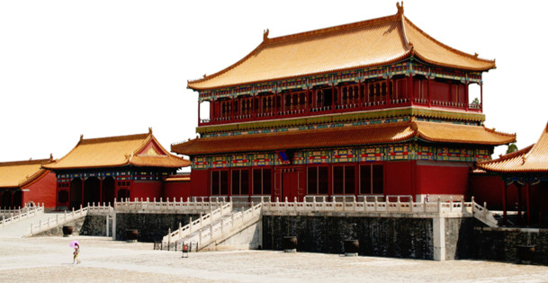国庆盛典，金色故宫宽屏PNG透明高清图，节日设计素材免费下载