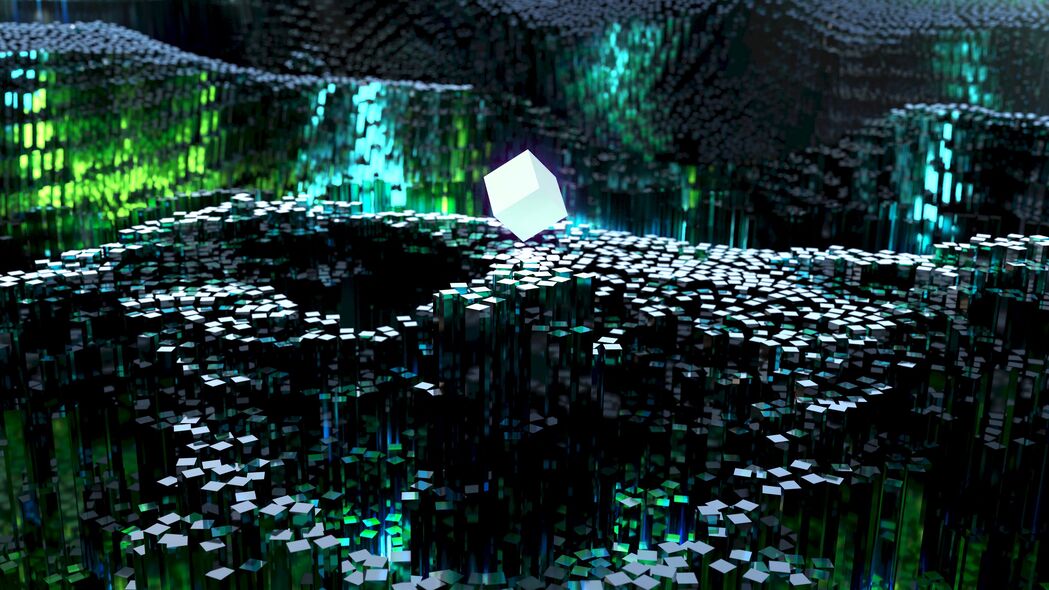 【高清下载】3840x2160 4K立方体形状体积3D壁纸背景图片