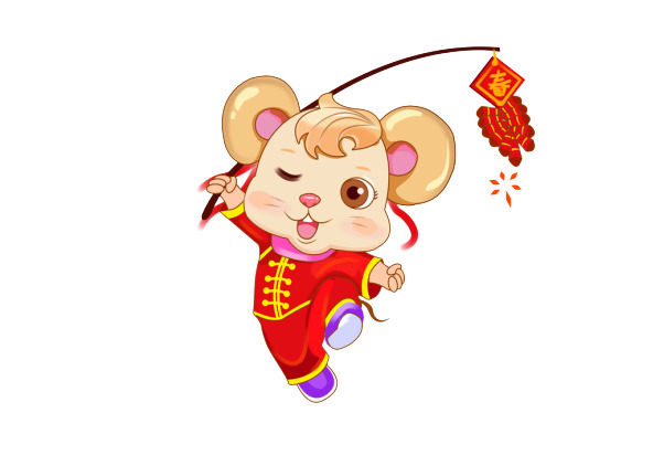 鼠年插画春节高清PNG透明图，节日元素设计素材下载（元旦/春节/元宵）
